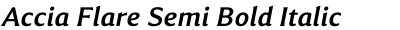 Accia Flare Semi Bold Italic